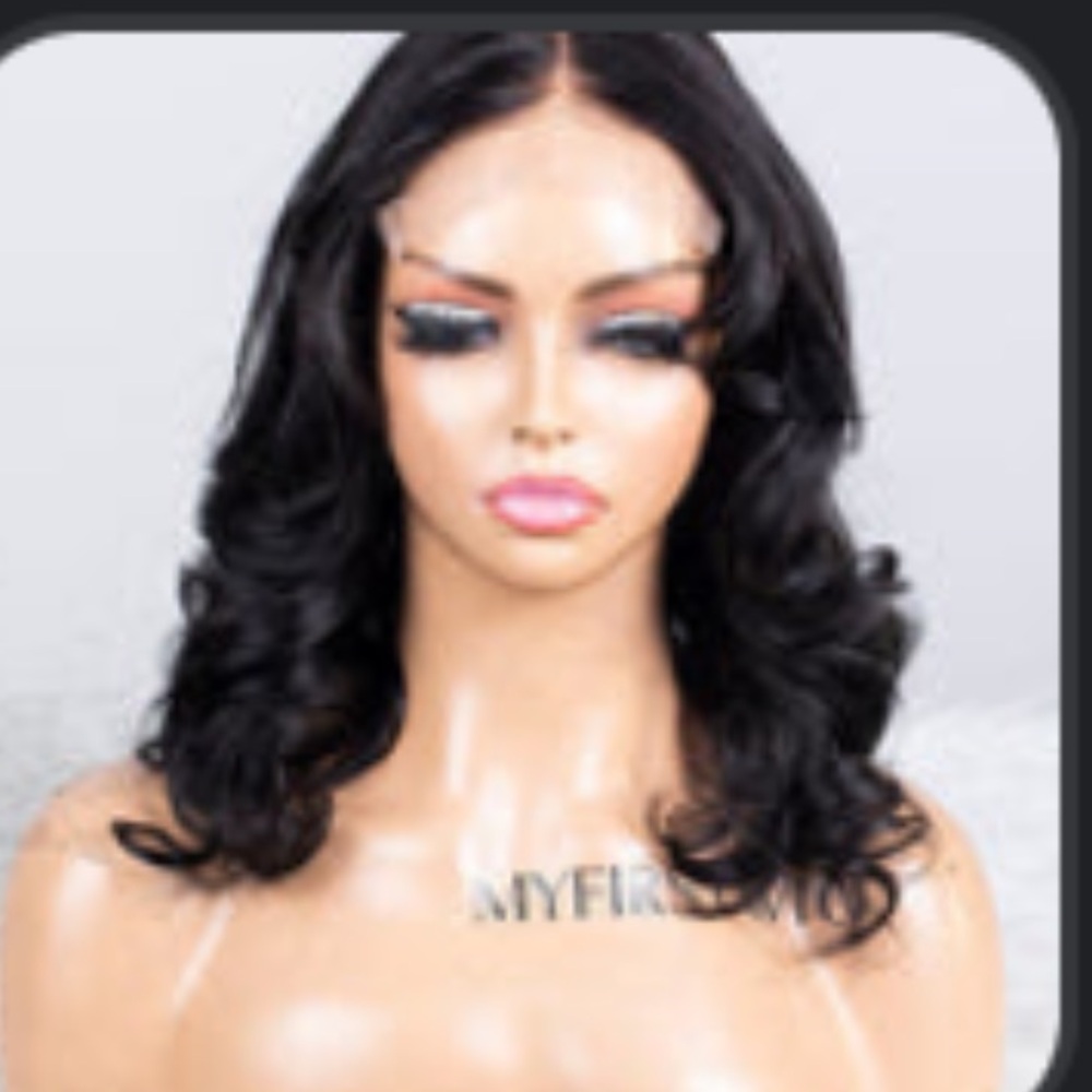NEW Elegant Black Women's Wig 5x5 closure wig MYFIRSTWIG  14” silky.